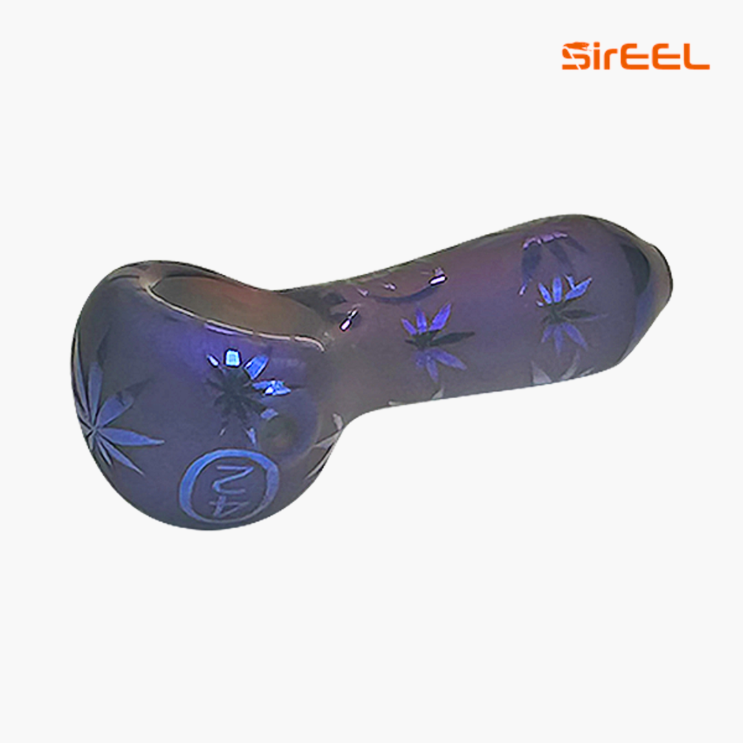SirEEL - 4" Iridized Etched Leaf Spoon